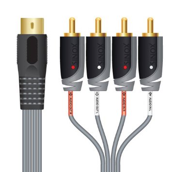 5 pin DIN to 4 x RCA - Input and Output cable for B&O, Naim, Quad