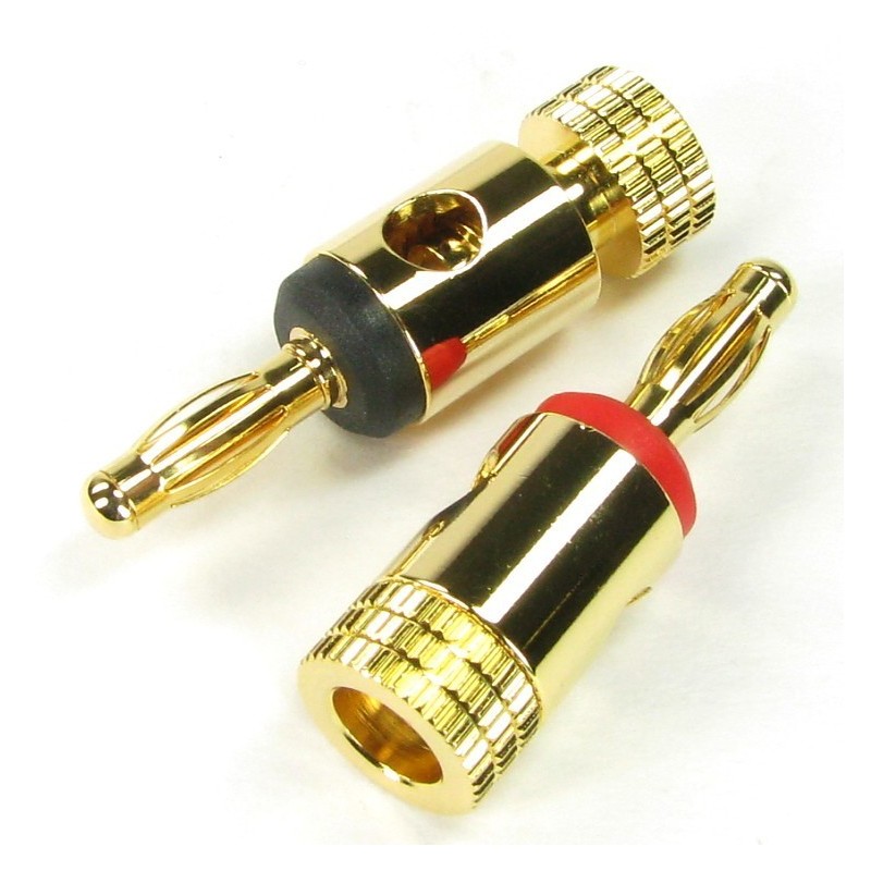 4mm Gold "Banana" Speaker plugs (sold as a set of 4)