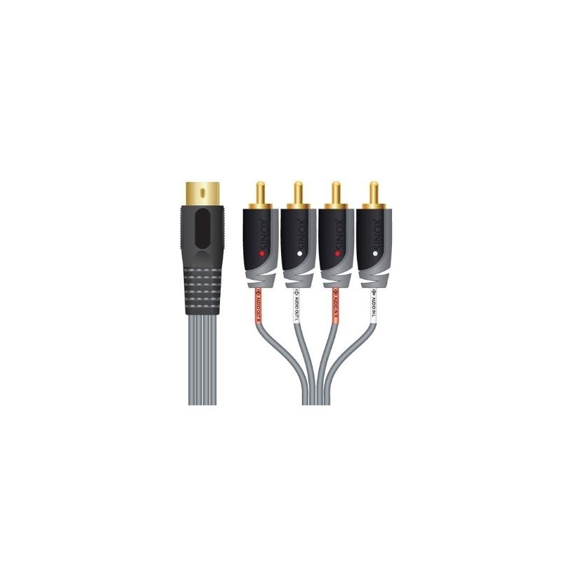 5 pin DIN to 4 x RCA cable - input and output for B&O, Naim and Quad
