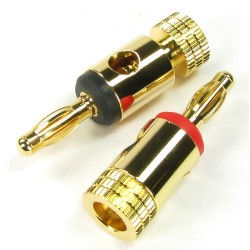 4mm Gold "Banana" Speaker plugs (sold as a set of 4)
