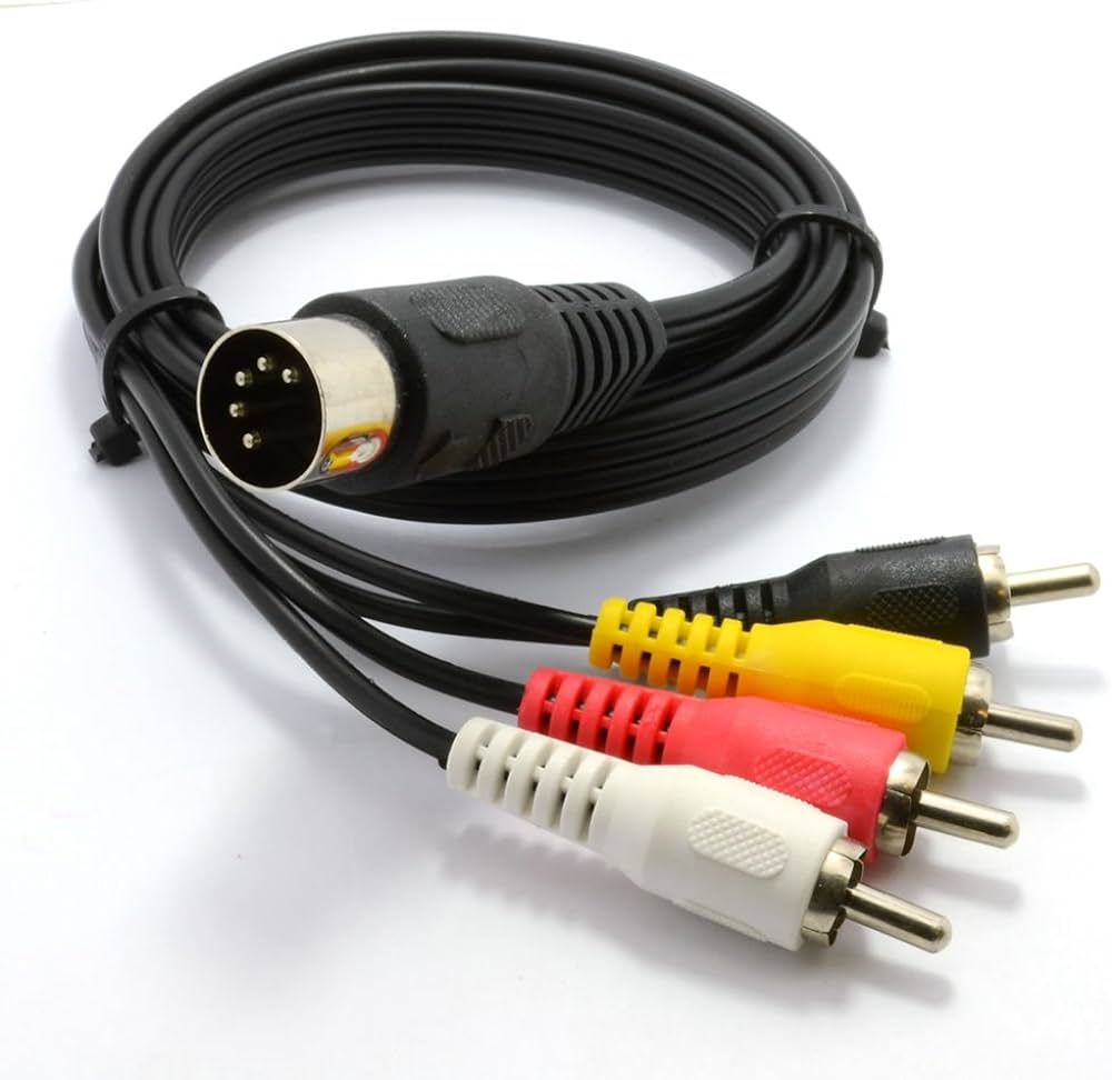 5 pin DIN to 4 x RCA - Input and Output cable for B&O, Naim, Quad ...