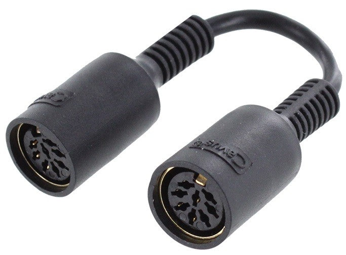 Powerlink compatible barrel adapter for extending cables, 2 fully wired Powerlink compatible sockets